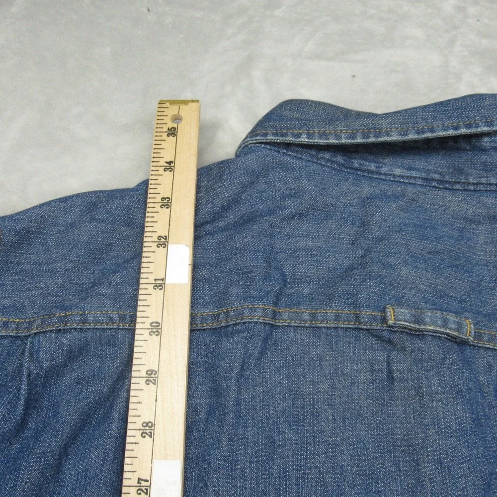 Levis  Shirt Jacket Mens XXL Blue Pockets Chambray Sherpa Fleece Lined Button Up - Picture 9 of 13